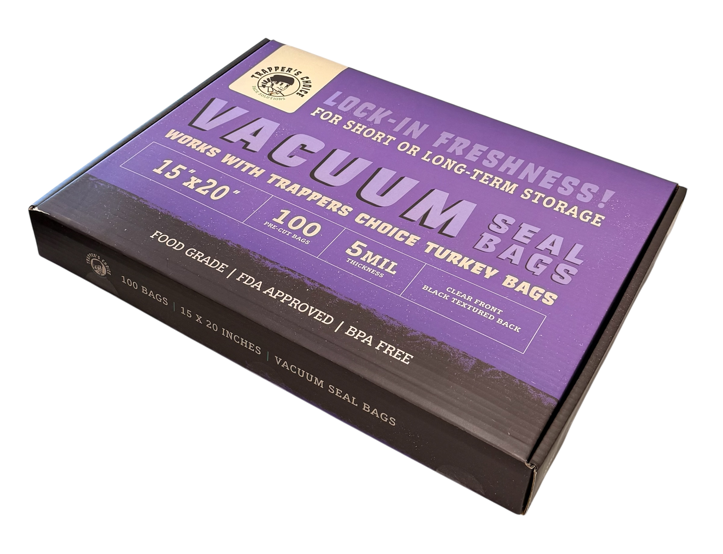 15" x 20" Black/Clear Vacuum Seal Bags 5Mil