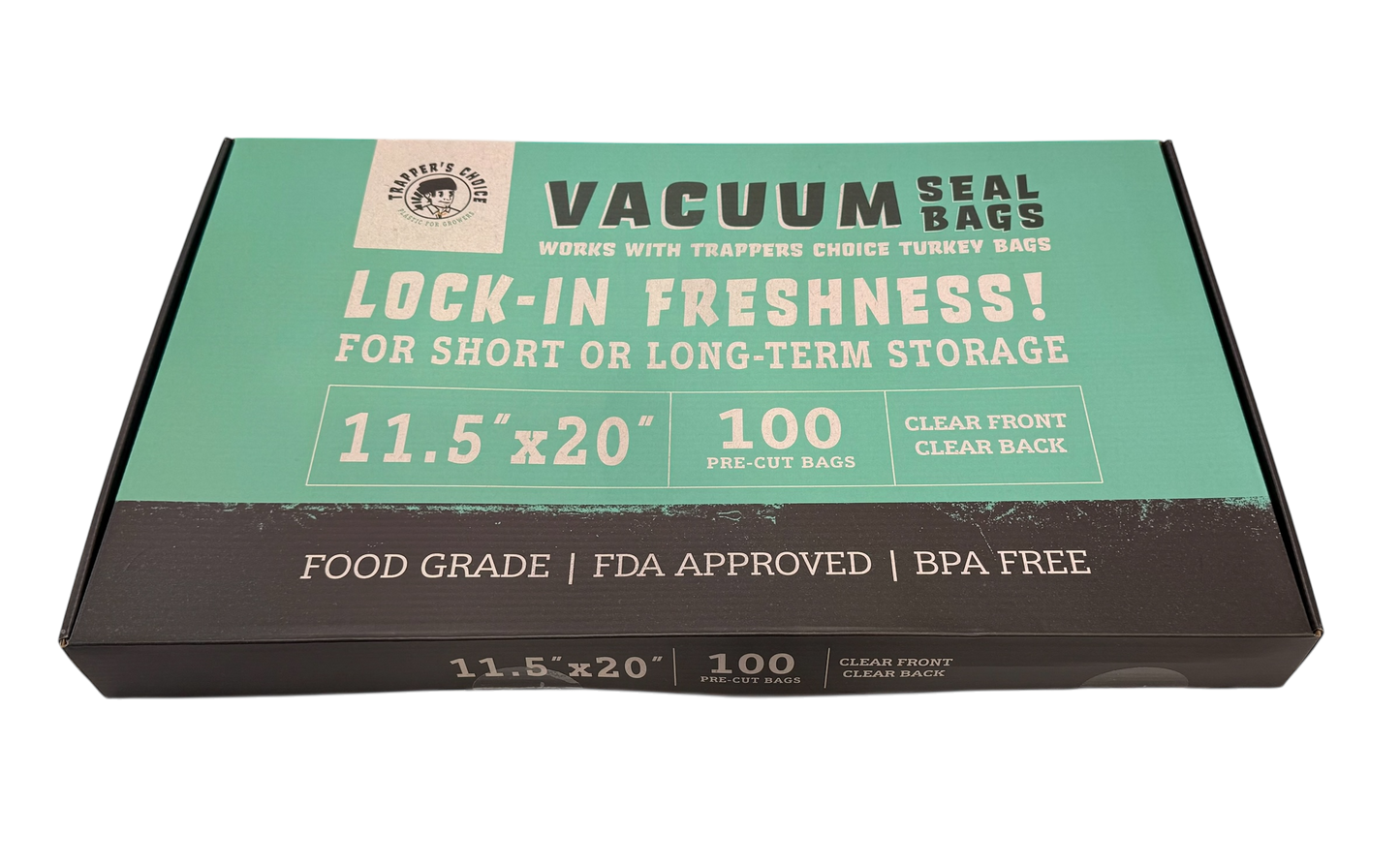 11.5" x 20" Clear/Clear Vacuum Seal Bags (4 mil)