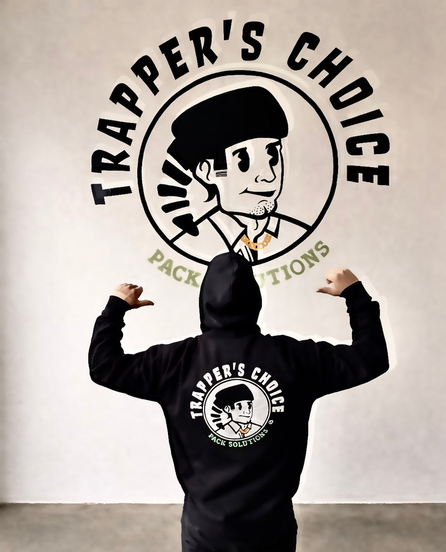 Trapper's Choice Hoodie - back view with logo