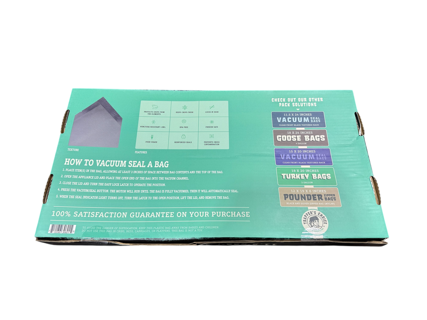11.5" x 22" Clear/Clear Vacuum Seal Bags (5 mil)