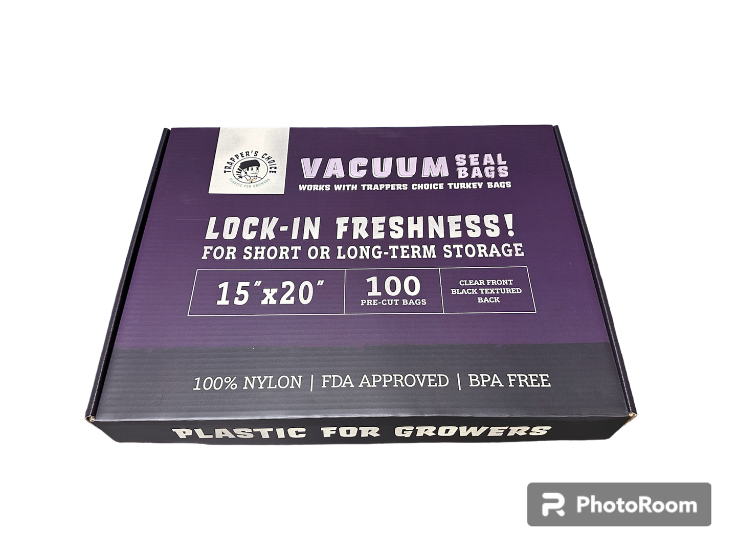 15" x 20" Black/Clear Vacuum Seal Bags 4Mil