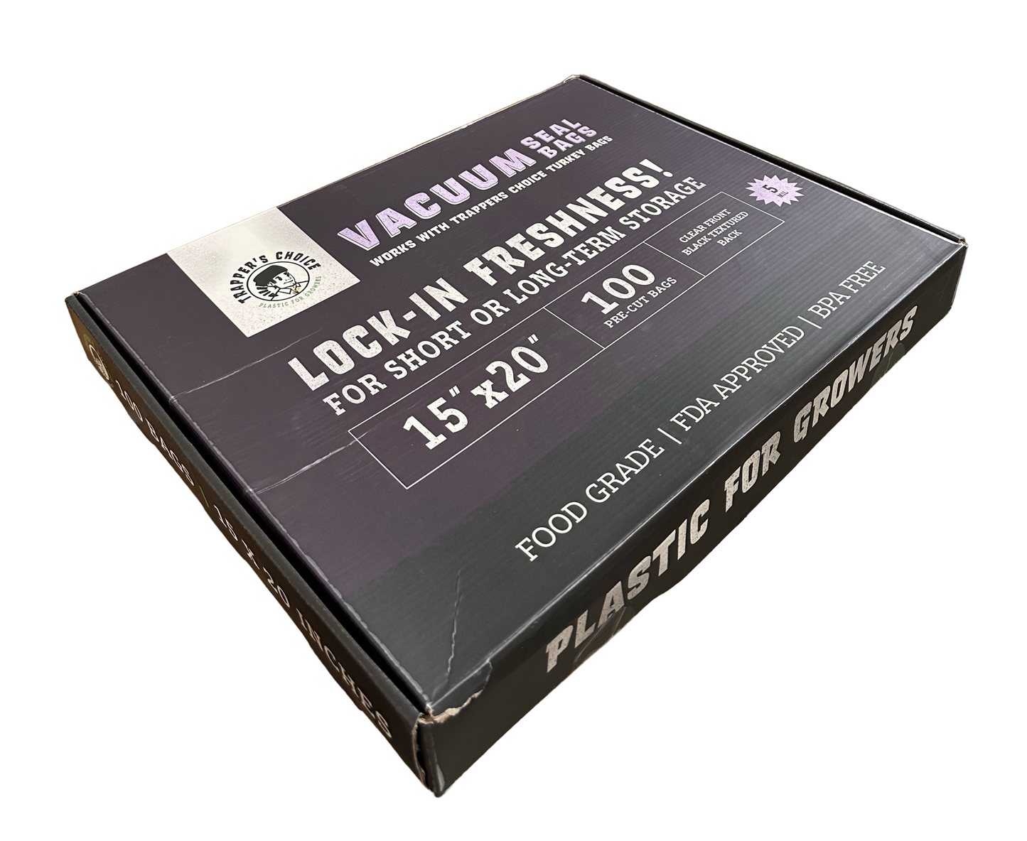 15" x 20" Black/Clear Vacuum Seal Bags 5Mil
